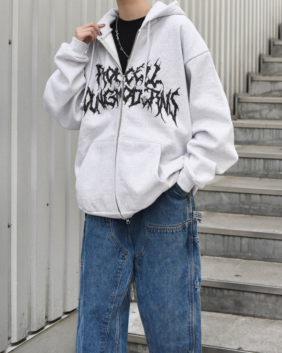 Metal Logo Zip Hoodie【パーカー】グレー – PROPCELL