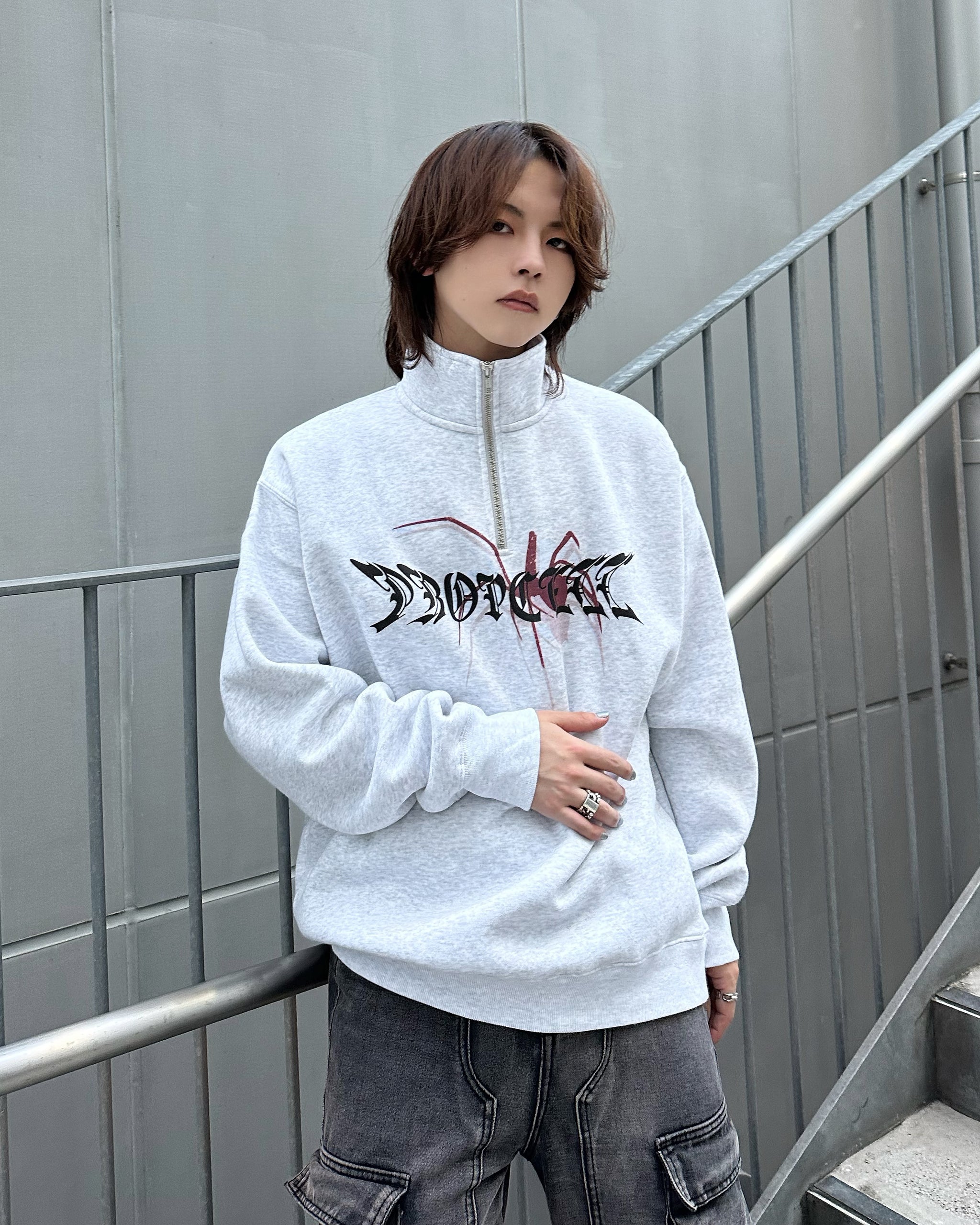Spider Logo Half Zip Trainer グレー – PROPCELL
