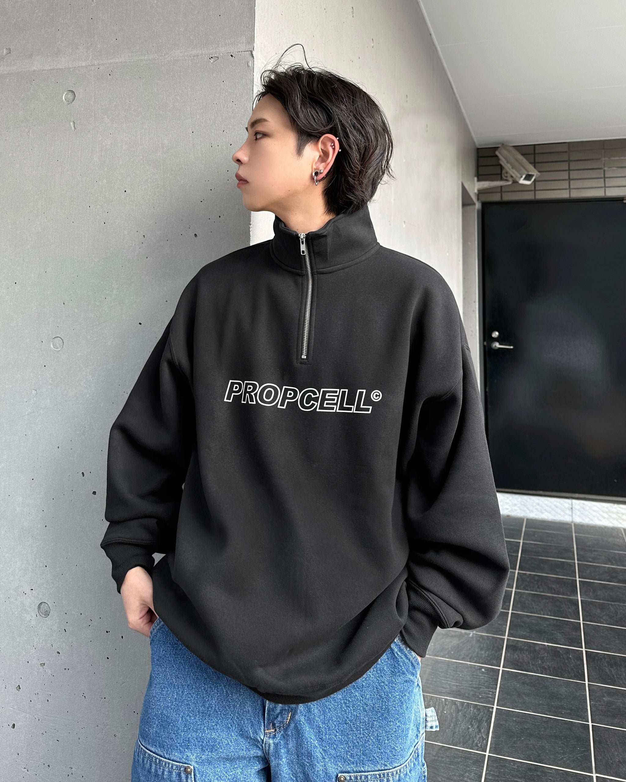 propcell トレーナー 数量限定】Half Zip Trainer ブラック – PROPCELL