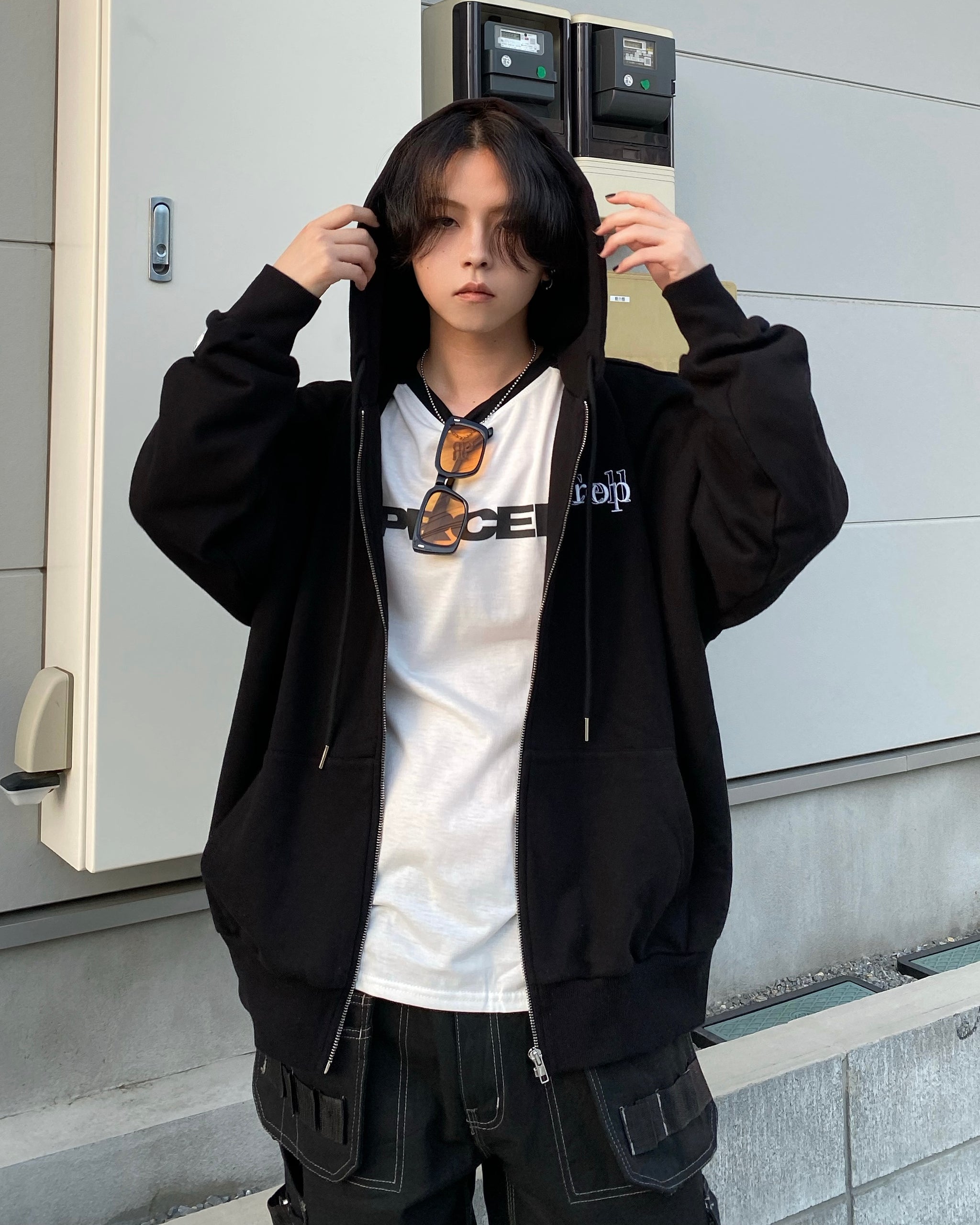 もうこ・PROPCELL プロップセル　ブラック ジップアップジャケット プロップセル】ジップアップジャケット